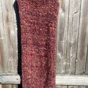 C.C Marled Knit Scarf in Burgundy, Rust & Gray